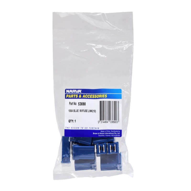 FUSE LINK MINI FEMALE PLUG IN 100A PK10