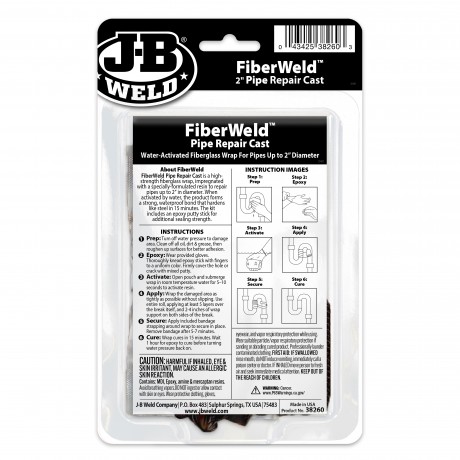 FIBERWELD 2 INCH FIBERGLASS PIPE REPAIR CAST