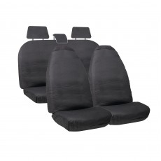CANVAS BLACK 4 PIECE FRONT & REAR SEAT COVER PACK