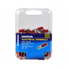 MALE BULLET TERMINAL RED 4mm PK100