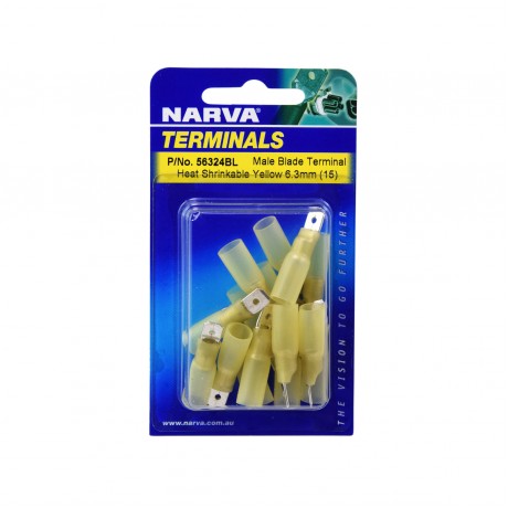 H/SHRINK TERM MALE BLADE YELLOW PK15