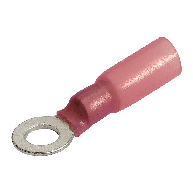 H/SHRINK RING TERM RED 4.3MM PK50