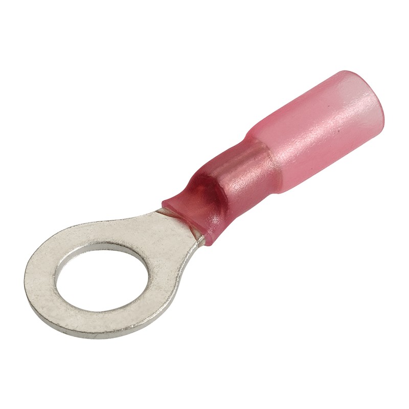 H/SHRINK RING TERMINAL RED 6.3MM PK12