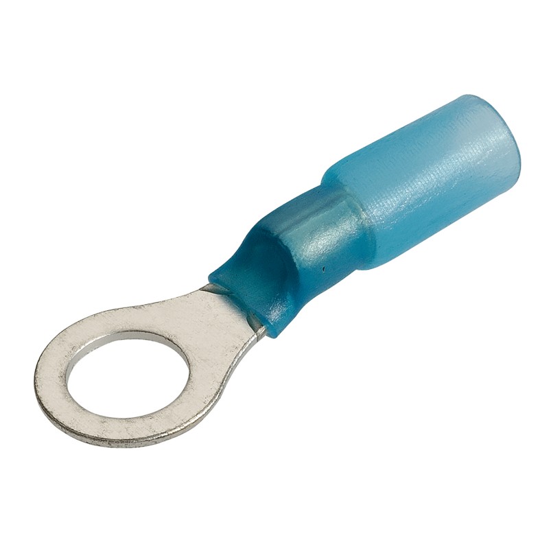 H/SHRINK RING TERM BLUE 6.3MM PK50
