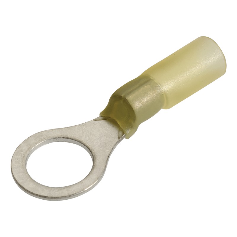 H/SHRINK RING TERMINAL YELLOW 9.5MM PK12
