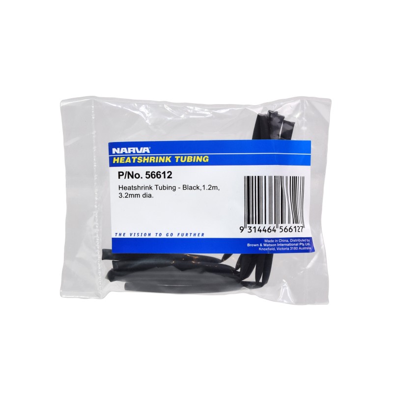 HEAT SHRINK TUBING BLACK 3.2mm x 1.2M
