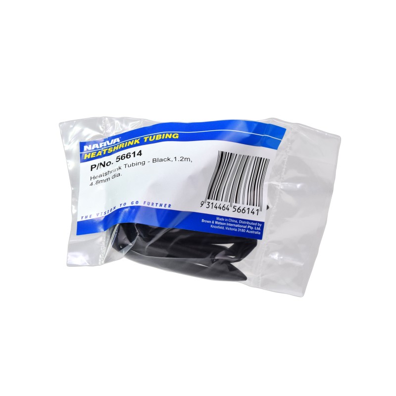 HEAT SHRINK TUBING BLACK 4.8mm x 1.2M