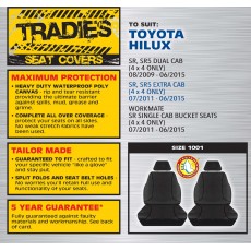 BLACK CANVAS FRONT SEAT COVER PAIR- HILUX SR & SR5 