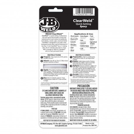 CLEARWELD CLEAR QUICK SETTING EPOXY SYRINGE 14ML