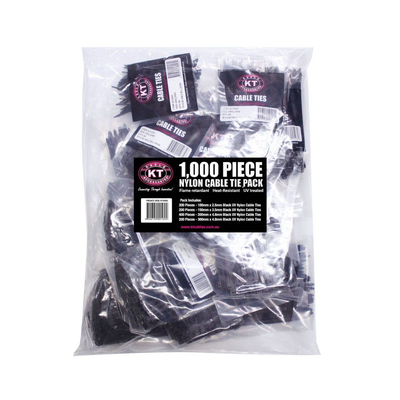 MIXED CABLE TIES - 1000 PIECES