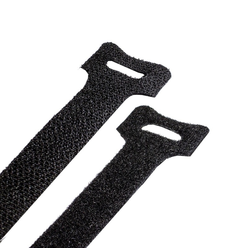 BLACK VELCRO STRAPS 300MM X 25MM - PACK OF 75