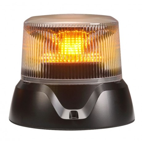 PULSE II LED AMBER WITH CLEAR LENS STROBE FLANGE BASE