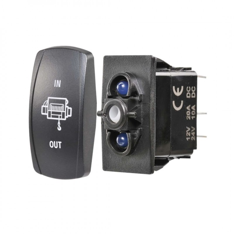 TUNA TUBE SWITCH OFF/ON BLUE LED 12/24V 