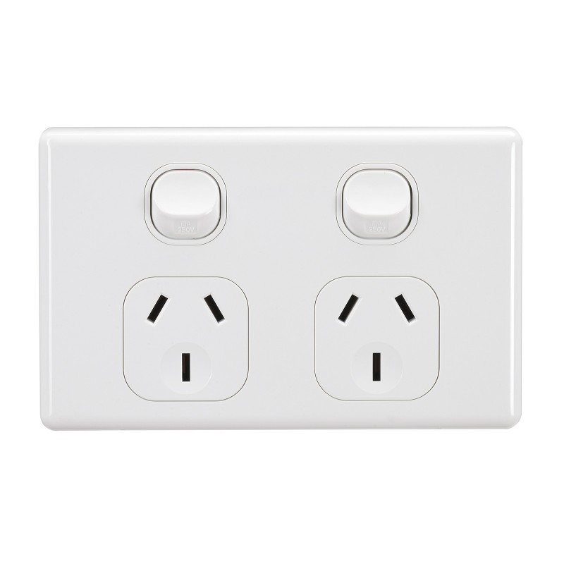 DOUBLE GPO 240V 10A WHITE