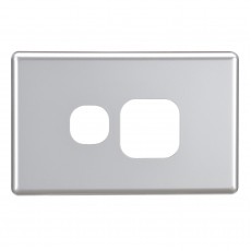 SINGLE GPO FASCIA SILVER FRONT COVER ONLY (10)