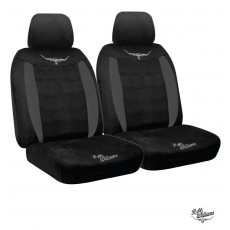 SUEDE VELOUR BOXED SEAT COVER BLACK SIZE 30