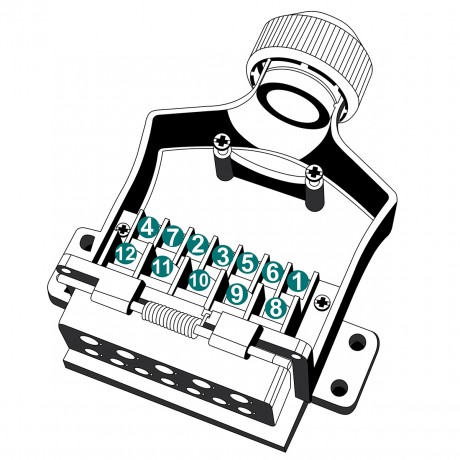 12 PIN FLAT METAL TRAILER SOCKET