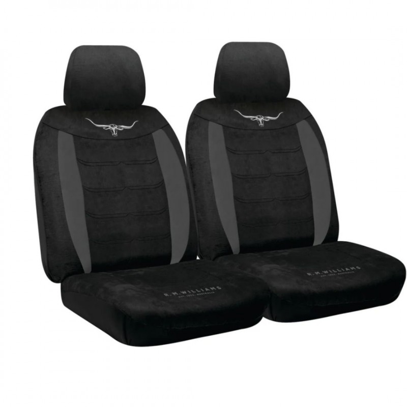 VELOUR FRONT SEAT COVERS BLACK SIZE 30  BOX