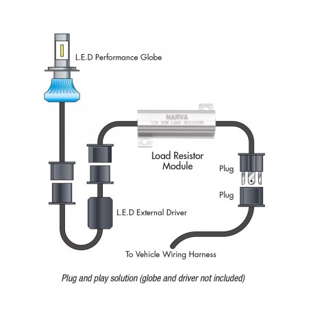 LED LOAD RESISTOR 12V H7 PAIR
