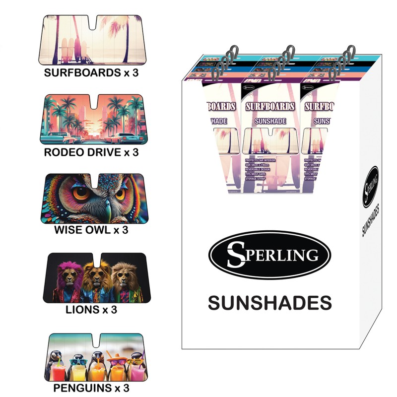 SPERLING SUNSHADE PDQ SINGLE BUBBLE 15PCE 5xDESIGNS