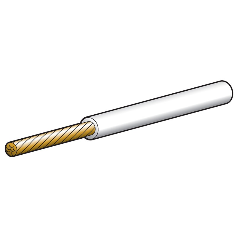 CABLE SGLE 3MM 19AMP 30M WHITE