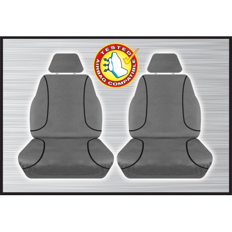 GREY CANVAS FRONT SEAT COVER PAIR - HILUX 07/2015 ONWARD