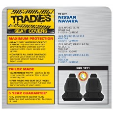 BLACK CANVAS FRONT SEAT COVER PAIR - NISSAN NAVARA