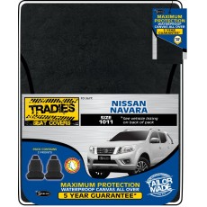 BLACK CANVAS FRONT SEAT COVER PAIR - NISSAN NAVARA