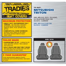 GREY CANVAS FRONT SEAT COVER PAIR - TRITON 2015 ONWARD