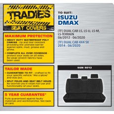 BLACK CANVAS REAR BENCH SEAT COVER -DMAX & BT50 2020-ON