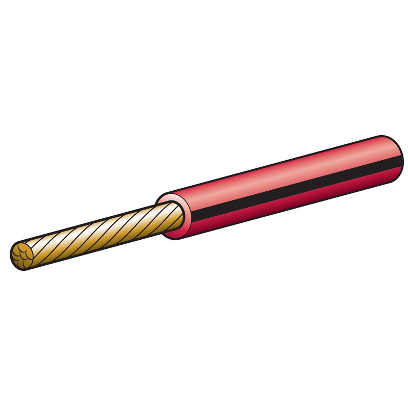 CABLE TRAC 4MM 25AMP 30M RD/BK