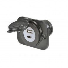 USB A / USB C SINGLE SOCKET BLACK PK25