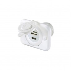 USB A / USB C SINGLE SOCKET WHITE