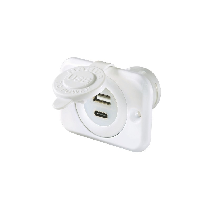 USB A / USB C SINGLE SOCKET WHITE