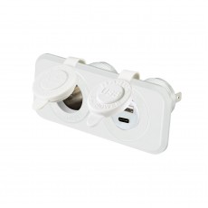 HEAVY DUTY TWIN ACCESSORY/USB/USB C SOCKET WHITE