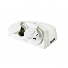 HEAVY DUTY TWIN ACCESSORY/USB/USB C SOCKET WHITE