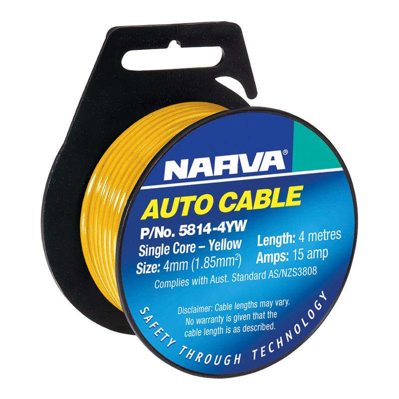 CABLE SINGLE CORE 4mm 4M YELLOW
