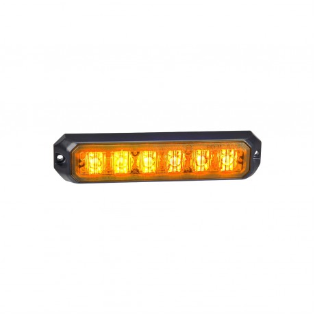 12/24V LOW PROFILE WARNING LIGHT SMOKED LENS AMBER