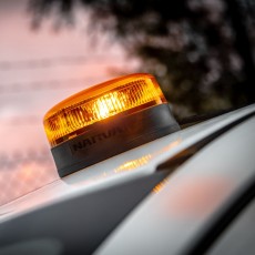 9-33V LOW PROFILE EUROTECH II LED STROBE/ROTATOR AMBER MAGNET