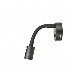 12V INTERIOR LAMP W TOUCH SWITCH AND 2A USB SOCKET BLACK