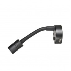 12V INTERIOR LAMP W TOUCH SWITCH AND 2A USB SOCKET BLACK