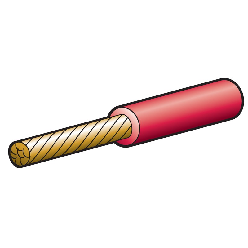 CABLE S/CORE 6MM 50AMP RED