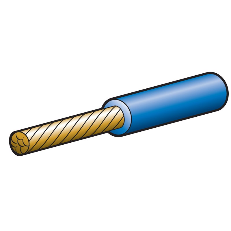 CABLE SINGLE 6MM 47A 30M BLUE