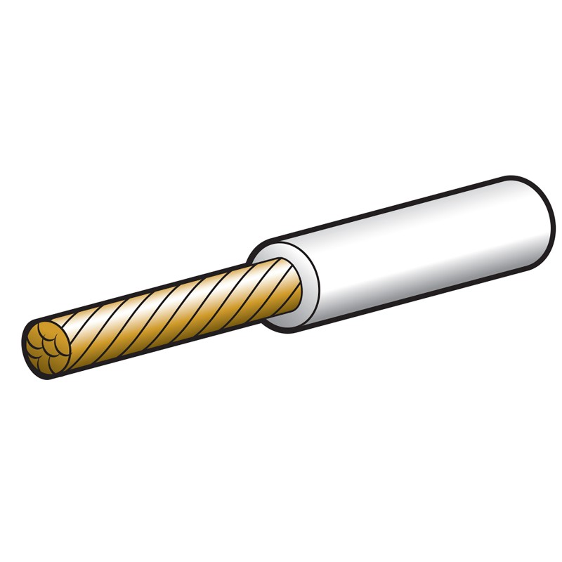 CABLE SINGLE  6MM 47AMP 30M WH