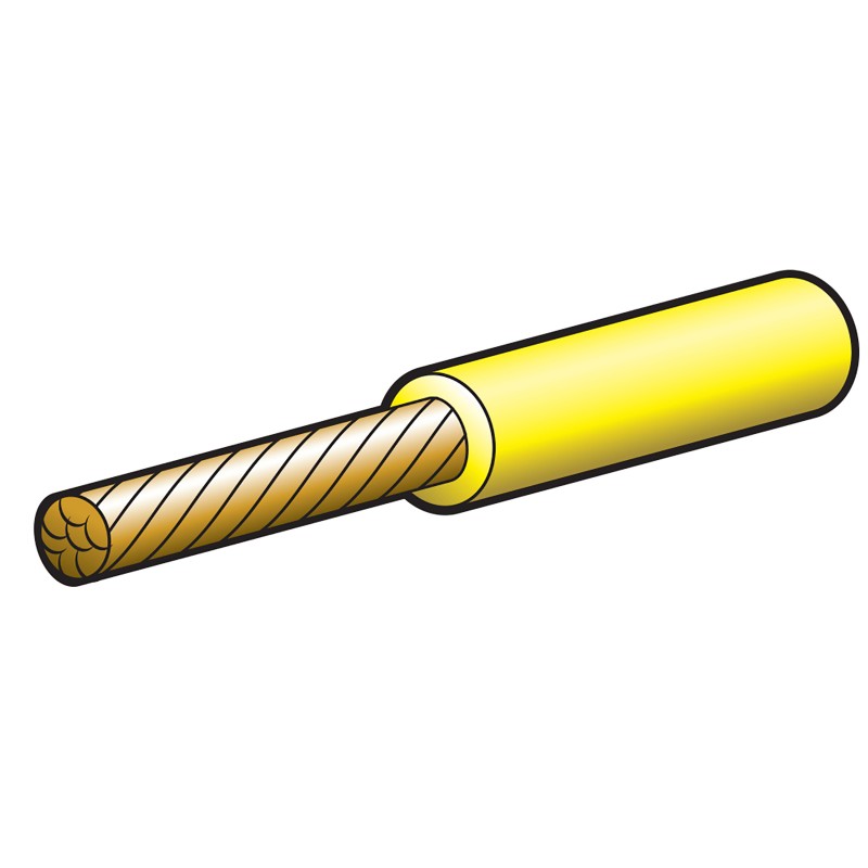 CABLE SINGLE 6MM 47A 30M YELLW