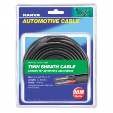 TWIN CORE 4MM 15A 10M RED/BLK