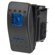 SWITCH SEALED ROCKER OFF/MOM ON 12V BLUE