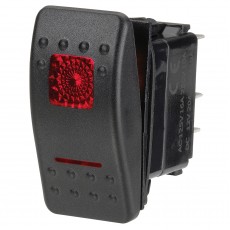 SWITCH SEALED ROCKER OFF/MOM ON 12V RED