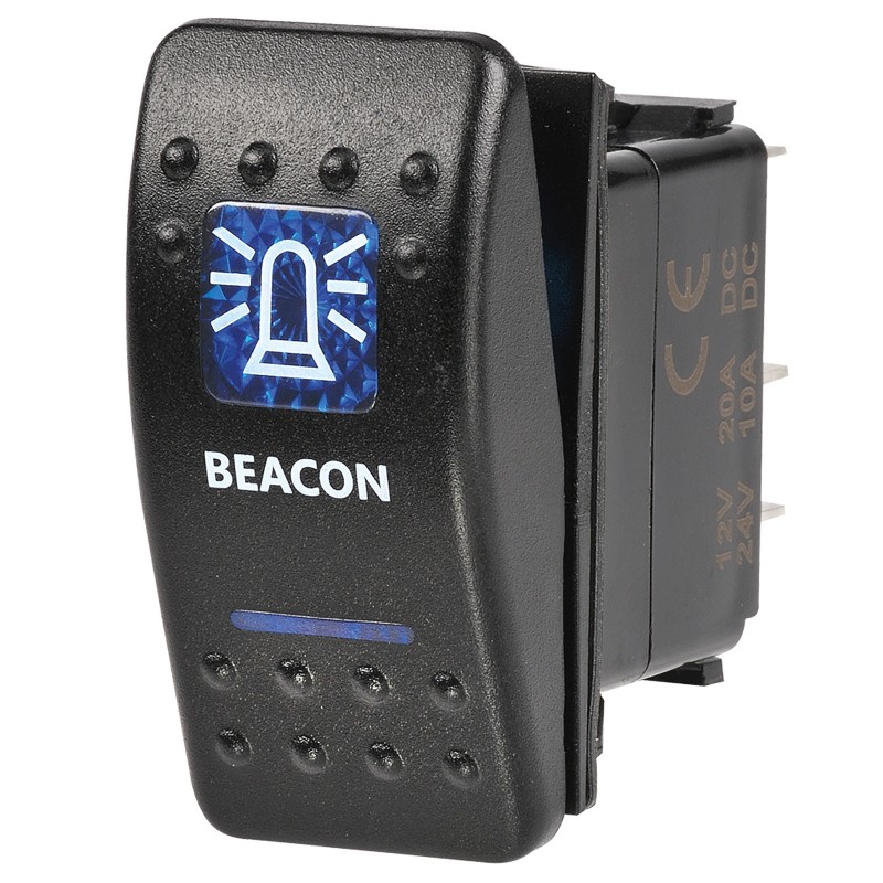 SWITCH ROCKER OFF/ON 12V BEACON