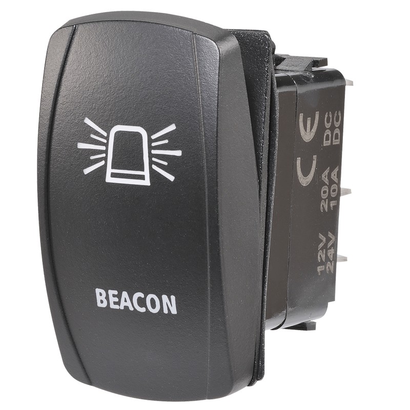 SWITCH ROCKER OFF/ON AMBER LED BEACON